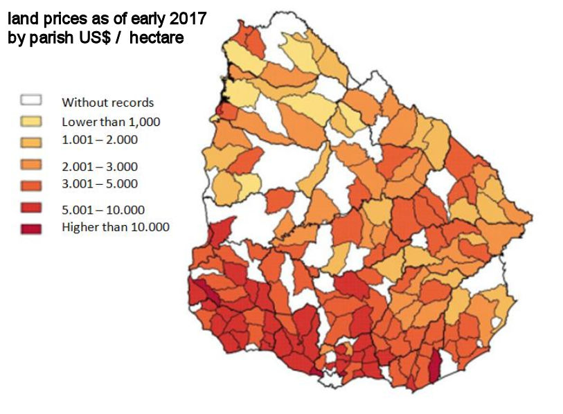 uruguay farm land prices 2017