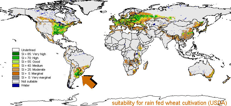 map suitability wheat, rainfed